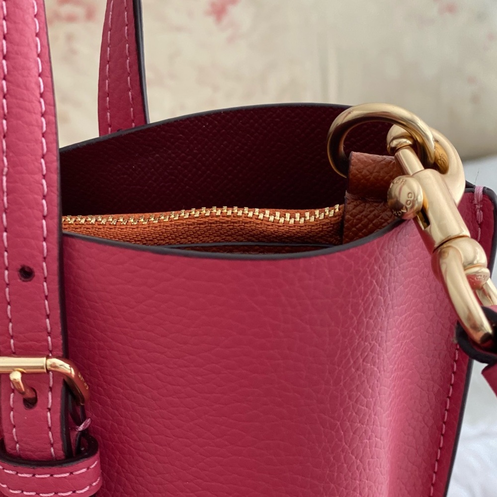 ๐ COACH | Pink Strawberry Haze Mollie Tote 25 Crossbody Shoulder Bag Purse - Picture 12 of 16